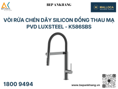 Vòi rửa chén Malloca dây Silicon đồng thau mạ PVD Luxsteel - K586SBS